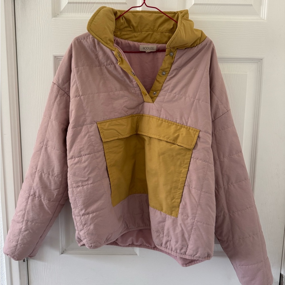 Roolee Pink and Yellow Quilted Puffer Jacket